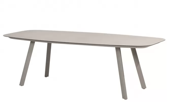 Stół na taras aluminiowy MANOLO jasnoszary 240 cm z blatem ceramicznym