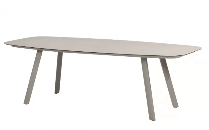 Stół na taras aluminiowy MANOLO jasnoszary 240 cm z blatem ceramicznym