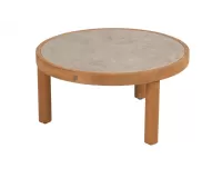 Okrągły stolik kawowy FINN Ø60 teak / blat ceramiczny