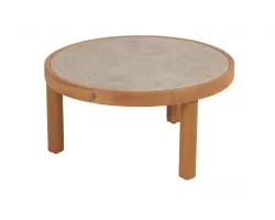 Okrągły stolik kawowy FINN Ø60 teak / blat ceramiczny
