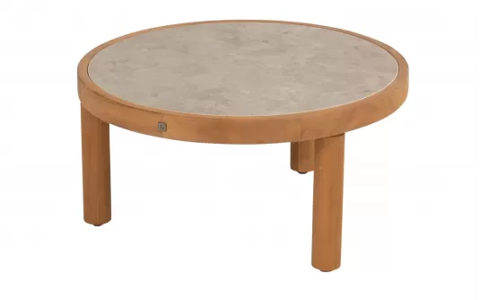 Okrągły stolik kawowy FINN Ø60 teak / blat ceramiczny