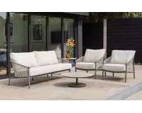 Zestaw wypoczynkowy na taras ALLORA 4SO brązowa konstrukcja lina polipropylenowa