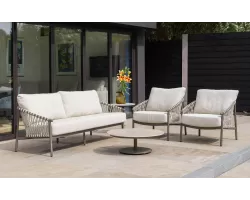 Zestaw wypoczynkowy na taras ALLORA 4SO brązowa konstrukcja lina polipropylenowa