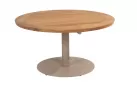 Stół ogrodowy okrągły blat teak na jednej nodze SABA 130 4SO  / noga beż