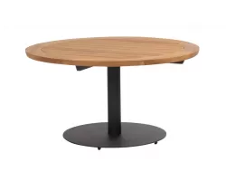 Stół ogrodowy okrągły blat teak na jednej nodze SABA 130 4SO  / noga antracyt