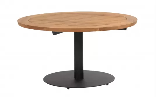 Stół ogrodowy okrągły blat teak na jednej nodze SABA 130 4SO / noga antracyt Stół ogrodowy okrągły blat teak na jednej nodze SABA 130 4SO / noga antracyt