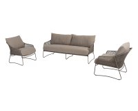 Meble wypoczynkowe na taras MORETTI brązowobeżowe 4SO