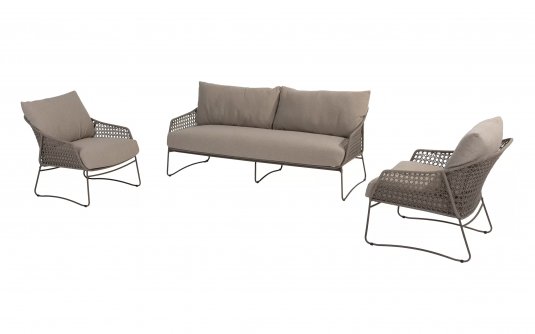 Meble wypoczynkowe na taras MORETTI brązowobeżowe 4SO