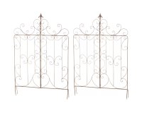 2x Płotek metalowy retro prowansalski ogrodowy wbijany BRĄZOWY ANTYCZNY Mandi