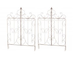 2x Płotek metalowy retro prowansalski ogrodowy wbijany BRĄZOWY ANTYCZNY Mandi