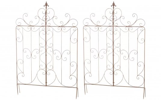 2x Płotek metalowy retro prowansalski ogrodowy wbijany BRĄZOWY ANTYCZNY Mandi