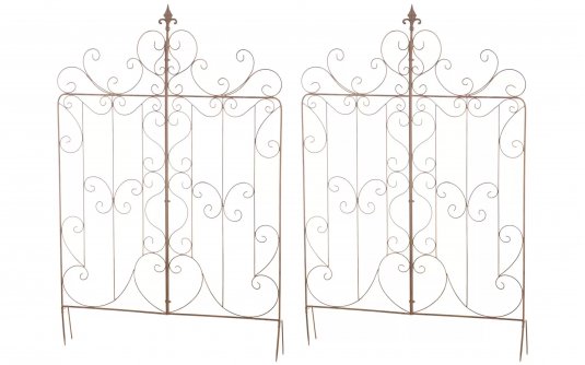 2x Płotek metalowy retro prowansalski ogrodowy wbijany BRĄZOWY ANTYCZNY Mandi