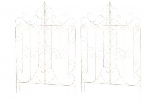 2x Płotek metalowy retro prowansalski ogrodowy wbijany KREMOWY ANTYCZNY Mandi