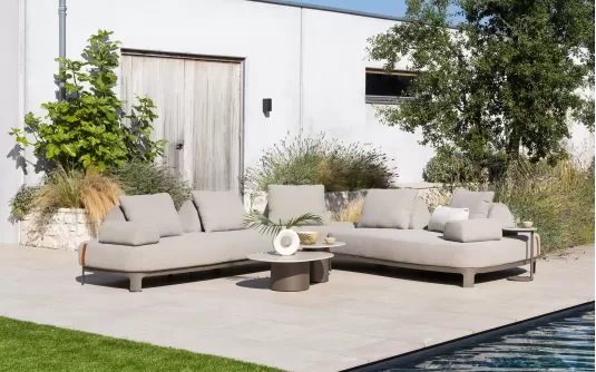 Narożnik ogrodowy wypozcynkowy SANTORINI 4SO obicie tkaniną boucle