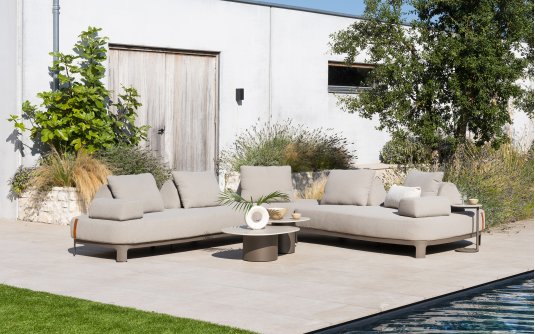 Narożnik ogrodowy wypozcynkowy SANTORINI 4SO obicie tkaniną boucle