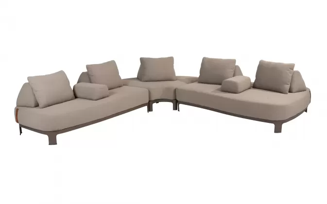 Narożnik ogrodowy wypozcynkowy SANTORINI 4SO obicie tkaniną boucle