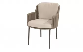 Krzeso obiadowe ogrodowe BERNINI 4SO brązowe nogi i szarobrązowa lina