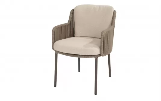 Krzeso obiadowe ogrodowe BERNINI 4SO brązowe nogi i szarobrązowa lina Krzeso obiadowe ogrodowe BERNINI 4SO brązowe nogi i szarobrązowa lina