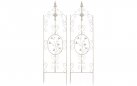 2x kremowy antyczny trelisa ogrodowa z ornamentem wys 105 cm BHURA 