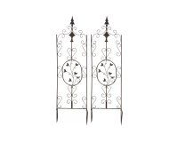2x trelisa ogrodowa kolor brąz metaliczny z ornamentem wys 105 cm BHURA 