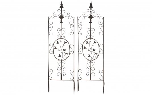 2x trelisa ogrodowa kolor brąz metaliczny z ornamentem wys 105 cm BHURA 