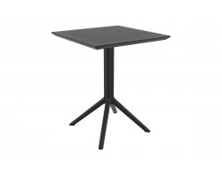 Składany stolik ogrodowy na balkon CZARNY SKY 60x60 polipropylen