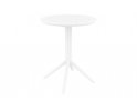Biały okragły stolik bistro składany blat SKY d60 polipropylen