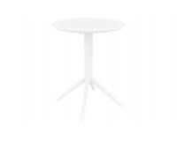 Biały okragły stolik bistro składany blat SKY d60 polipropylen