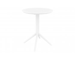 Biały okragły stolik bistro składany blat SKY d60 polipropylen