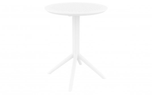 Biały okragły stolik bistro składany blat SKY d60 polipropylen