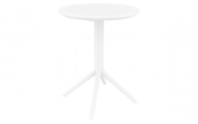 Biały okragły stolik bistro składany blat SKY d60 polipropylen