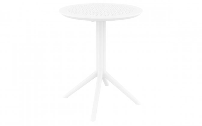 Biały okragły stolik bistro składany blat SKY d60 polipropylen