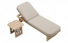 Leżak ogrodowy teak z materacem RIVA Higold / stolik