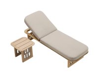 Leżak ogrodowy teak z materacem RIVA Higold / stolik