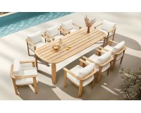 Zestaw stołowy 8-osobowy drewno teak PALLISAD Higold