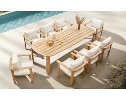 Zestaw stołowy 8-osobowy drewno teak PALLISAD Higold