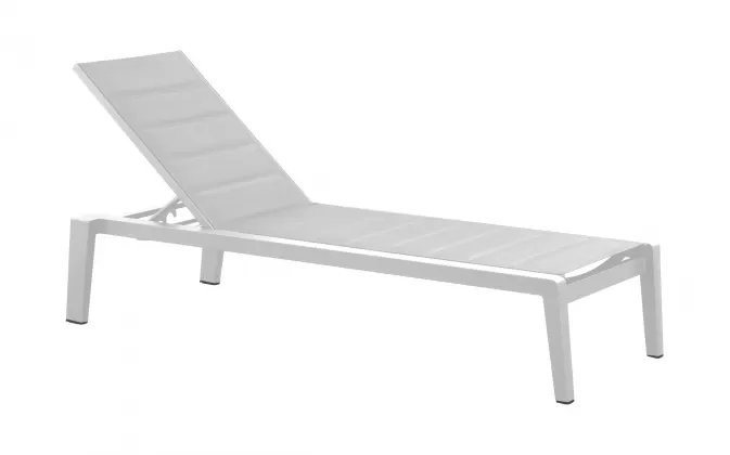 Leżak ogrodowy biały aluminiowy na taras EMOTI higold