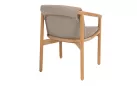 Krzesło ogrodowe do jadalni TESS teak z poduszkami Taupe Materiał Boucle