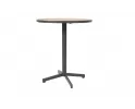 Okrągły sół barowy na jednej nodze FIESTA Ø90 cm blat teak noga antracyt 