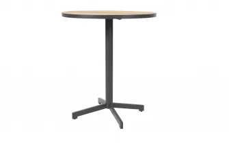 Okrągły sół barowy na jednej nodze FIESTA Ø90 cm blat teak noga antracyt 