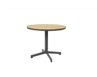 Okrągły stół ogrodowy na jednej nodze FIESTA Ø90 cm blat teak noga antracyt 