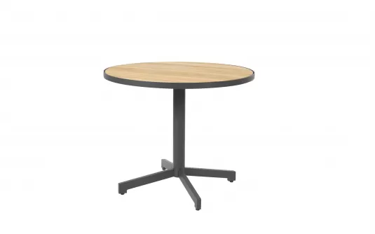 Okrągły stół ogrodowy na jednej nodze FIESTA Ø90 cm blat teak noga antracyt Okrągły stół ogrodowy na jednej nodze FIESTA Ø90 cm blat teak noga antracyt