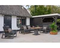 Meble wypoczynkowe sofa 2 fotele aluminiowe grafitowe MONTANA Life