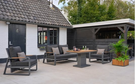 Meble wypoczynkowe sofa 2 fotele aluminiowe grafitowe MONTANA Life Meble wypoczynkowe sofa 2 fotele aluminiowe grafitowe MONTANA Life