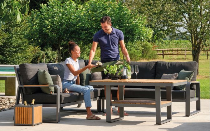 Narożnik ogrodowy 256x256 aluminiowy grafitowy MONTANA Life