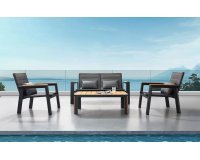 Komplet wypoczynkowy na taras aluminiowy szary GENEVA Higold