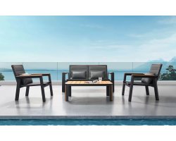 Komplet wypoczynkowy na taras aluminiowy szary GENEVA Higold