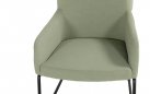 Nowoczesny fotel ogrodowy z podnóżkiem zielonoszary CHRIS Sunbrella