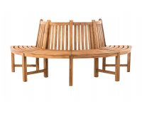 Półokrągła ławka ogrodowa z drewna teakowego LEMM średnica 200 cm