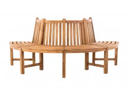 Półokrągła ławka ogrodowa z drewna teakowego LEMM średnica 200 cm